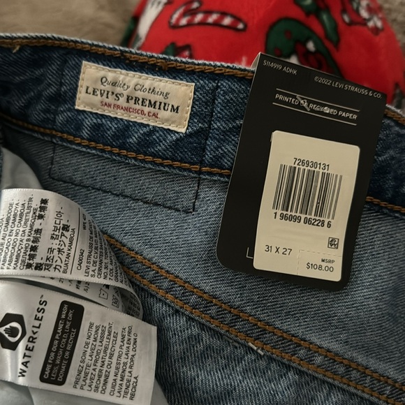 Blue Levi ripped straight leg jeans - Picture 6 of 7